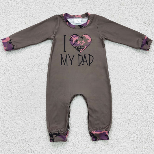 Boutique Boys Romper I Love My Dady Valentine's Day Kids Jumpsuit LR0236