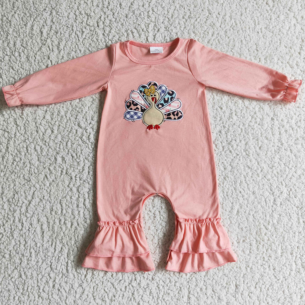 Turkey Embroidery Boutique Infant Baby Romper Thanksgiving Kids Clothing LR0146 GLP0203 GT0040