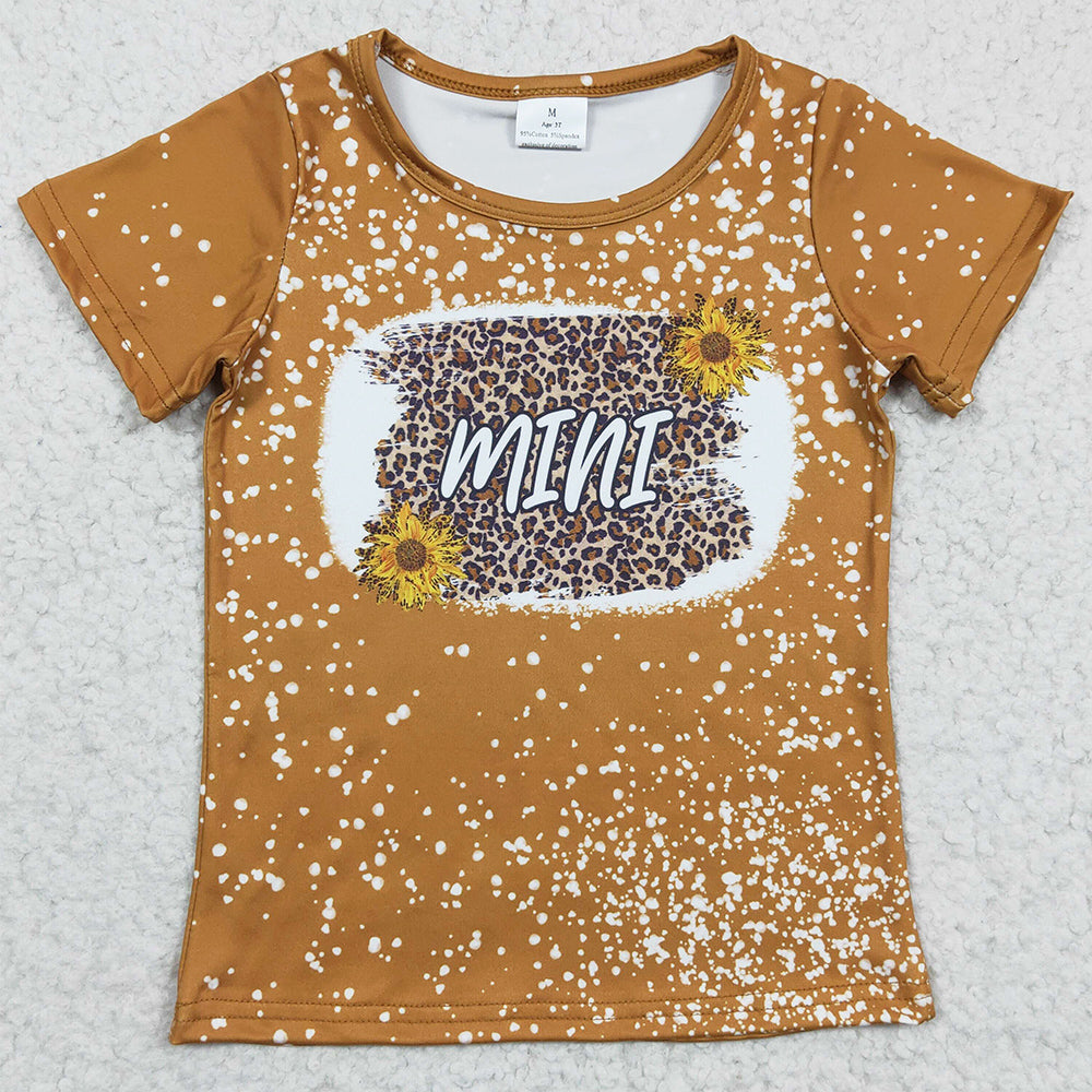 Boutique Girls T-shirt Sunflower Print Baby Girl Clothes Top Mini GT0098