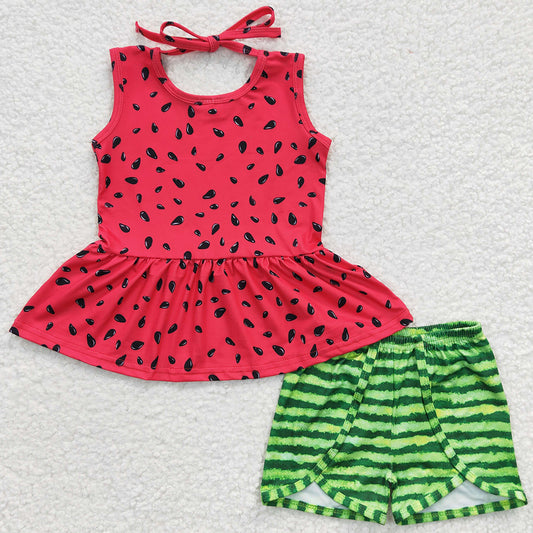 Summer Girls Clothing Set Watermelon Print Cute Baby Girl Outfits GSSO0192