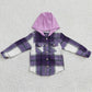 Purple Girls Clothes Hoodies Coat Boutique Kids Baby Girl Hooded Top Jacket GT0150