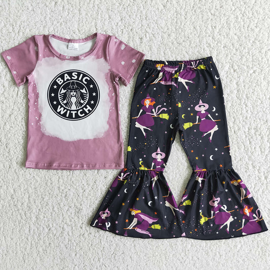 Toddler Baby Girl Clothes Short Sleeve Bell Bottom Outfits Boutique Kids Clothes Girls Set