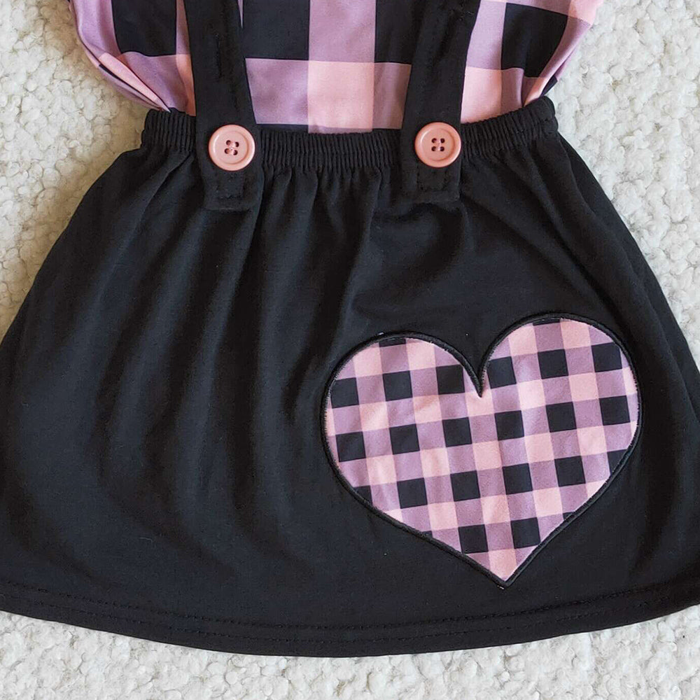 New Fashion Baby Girls Clothes Skirt Sets Valentine's Day Boutique Kids Clothes Girls Overalls Dress Toddler Outfits Wholesale 6 A28-30