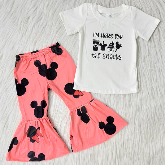 Fashion Girl Clothes Spring Summer Kids Clothes Girls Boutique Outfit Short Sleeve Bell Bottom Outfits Toddler Baby Outfits A13-22