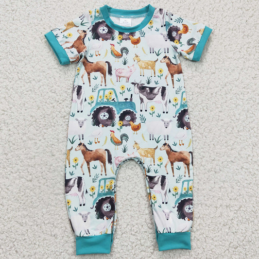 Farm Print Cute Baby Kids Romper Infant Baby Boy Rompers SR0130