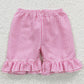 Boutique Baby Girls Shorts Ruffle Plaid Seersucker Fabric Shorts