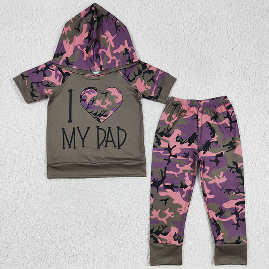 Camouflage Baby Boy Clothes I Love My Dad Valentine's Day Boys Outfits BSPO0037 LR0236