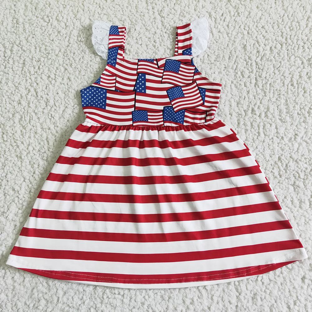 July 4th Baby Girl Dresses Boutique Girls Summer Dress Independence Day Girls Dress GSD0042