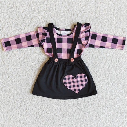 New Fashion Baby Girls Clothes Skirt Sets Valentine's Day Boutique Kids Clothes Girls Overalls Dress Toddler Outfits Wholesale 6 A28-30 12.20