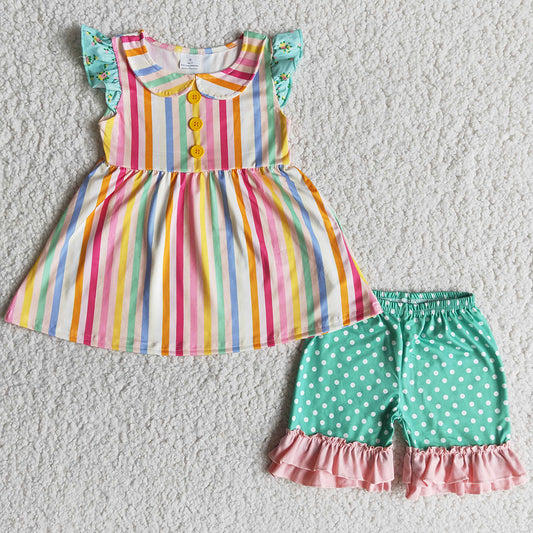 Summer Baby Girls Clothes Set Boutique Kids Girls Clothing Outfits Wholesale A15-9