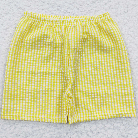 Baby Boys Shorts Yellow Plaid Seersucker Fabric Shorts SS0077