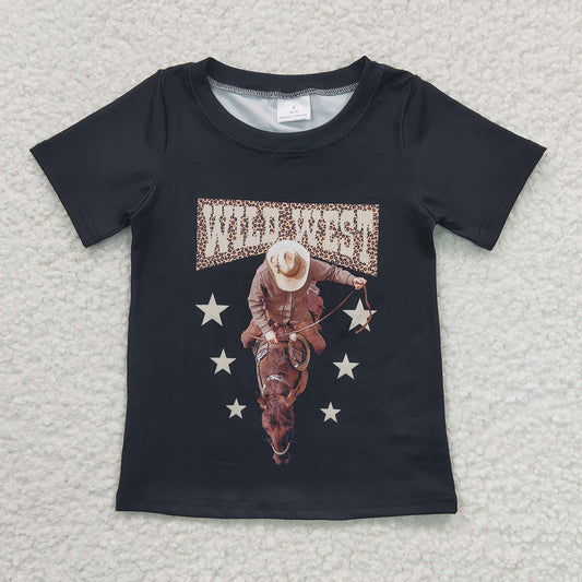 Boutique Girls T-shirt Wild West Fashion Girls Summer Clothes Top GT0152