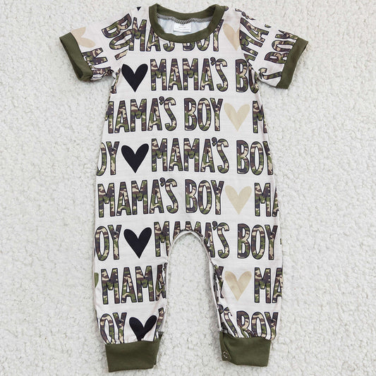 Mama`s Boy Rompers Boutique Infant Baby Romper Cute SR0134