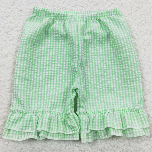 Summer Girls Ruffle Plaid Seersucker Shorts SS0066