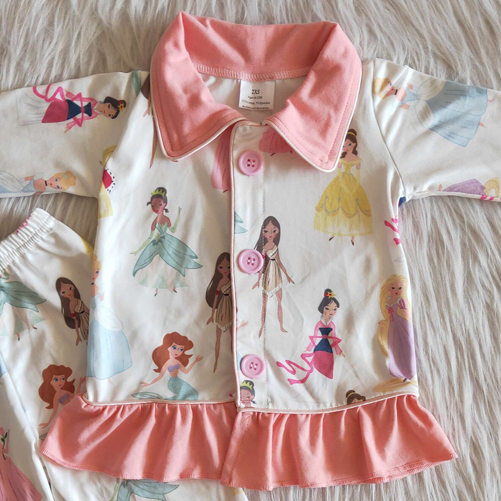 Hot Sale Baby Girls Pajamas Set Sleepwear Fashion Kids Clothes Girls Princess Pajamas Nightwear 6 B9-23