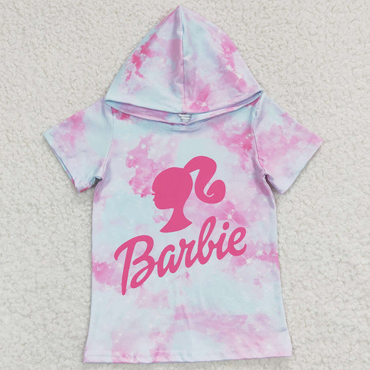 Cute Girls Hooded Top Short Sleeve Boutique Girls Clothes Shirt GT0153