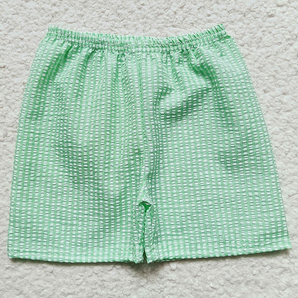 Baby Boys Shorts Green Plaid Seersucker Shorts SS0078