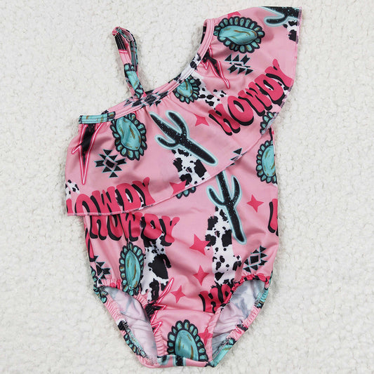 Western Style Baby Girl Swimsuit Summer Girls Swim Clothes Romper Swimwear S0092