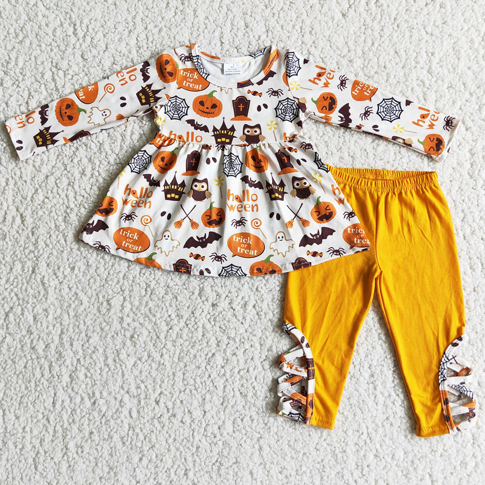 Baby Boys T-shirt Pumpkin Halloween Kids Sibling Clothing Girls Outfits Matched Boys T-shirt 6 A17-18