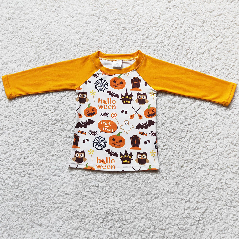 Baby Boys T-shirt Pumpkin Halloween Kids Sibling Clothing Girls Outfits Matched Boys T-shirt 6 A17-18