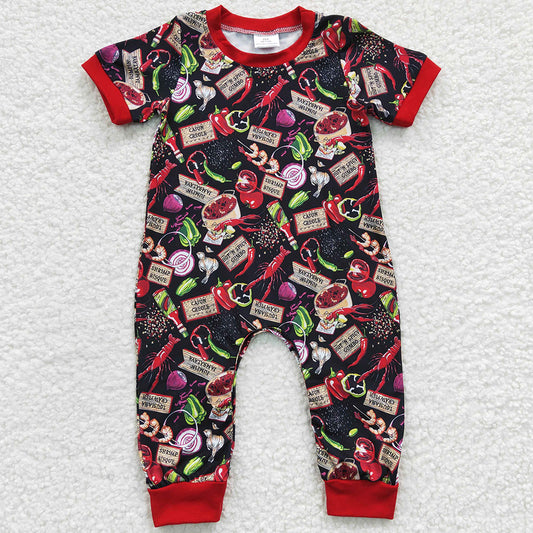 Boutique Infant Baby Boys Romper Lobster Print Cute Kids Rompers SR0206