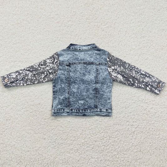 New Girls Sequins Jeans Coat GT0148