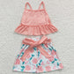 Cute Baby Girls Clothes Pink Flower Print Spring Summer Set GSSO0196