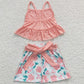 Cute Baby Girls Clothes Pink Flower Print Spring Summer Set GSSO0196