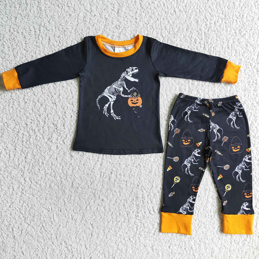 Boutique Boys Pajamas Set Dinosaur Halloween Baby Boy Nightgown BLP0015