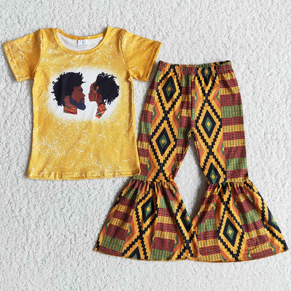 Boutique Baby Girls Clothing Short Sleeve Bell Pants Black Girl Clothes Outfits B1-1 1.9