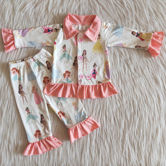 Hot Sale Baby Girls Pajamas Set Sleepwear Fashion Kids Clothes Girls Princess Pajamas Nightwear 6 B9-23