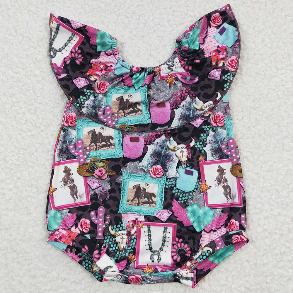 Fashion Infant Baby Romper Western Style Girls Jumpsuit Romper SR0219