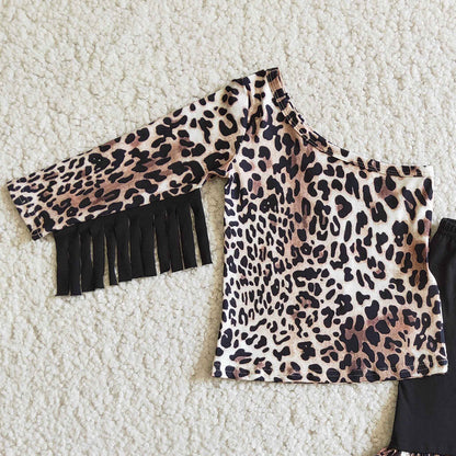 New Fashion Baby Girl Clothes Set Boutique Girls Leopard Outfits 6 B1-20