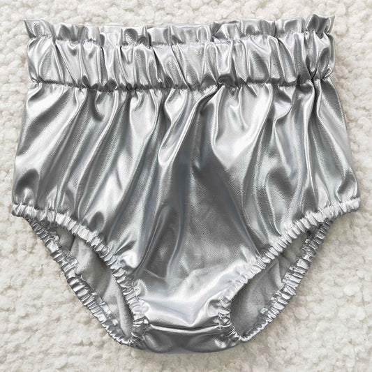 Baby Girls Bummies Silver Leather Summer Bummies Bottoms SS0048