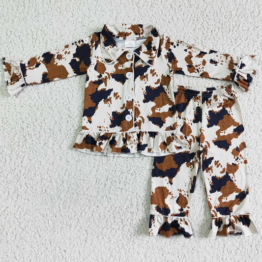 Cow Print Boutique Girls Pajamas Set Sleepwear 6 A9-16