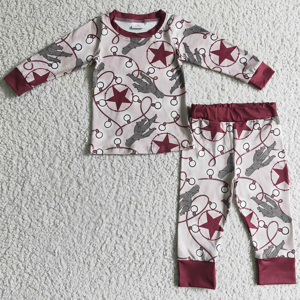 Boutique Girls Pajamas Boys Sleepwear Fall Winter Kids Sibling Pajamas Set GLP0292