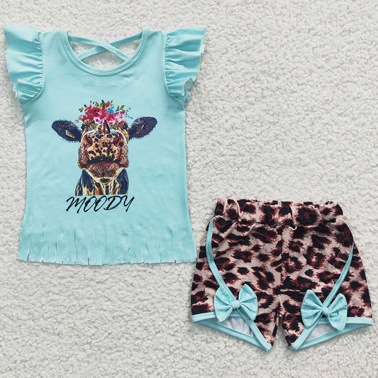 Fashion Girls Clothes Cow Print Outfits GSSO0197