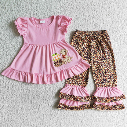 Boutique Infant Baby Boys Romper Embroidery Clothing Halloween Set SR0069