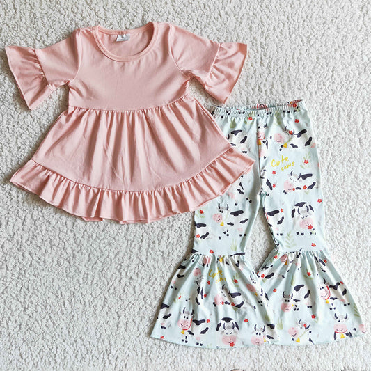 Fashion Girls Clothes Farm Print Cute Girls Boutique Outfits GSPO0115