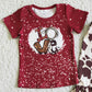 Baby Girl Clothes Love Cow Print Fashion Girls Clothing Short Sleeve Bell Bottom Pants E2-3 4.12