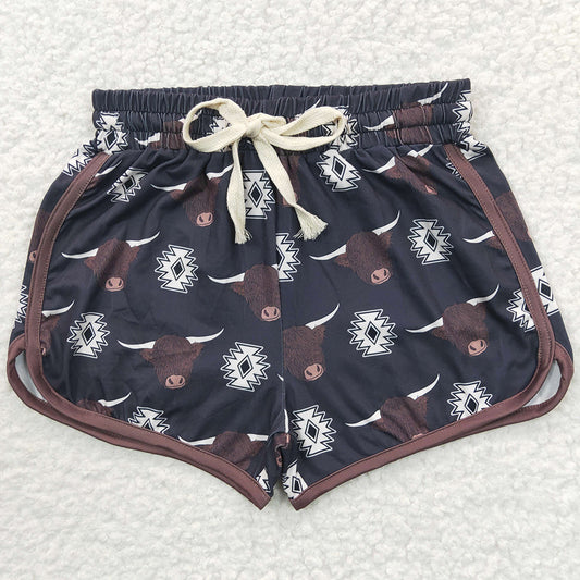 Baby Girls Summer Shorts Western Black Cow Sports Shorts SS0087