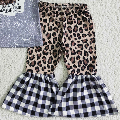 Hot Sale Baby Girl Clothes Set Christmas Tree Print Cute Girls Clothing Long Sleeve Bell Bottom Outfit 6 A3-5