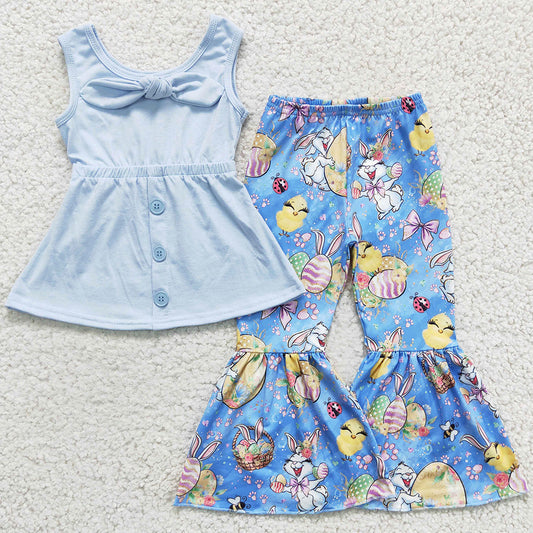 Easter Boutique Baby Girl Clothes Egg Bunny Print Cute Girls Clothing Set GSPO0233