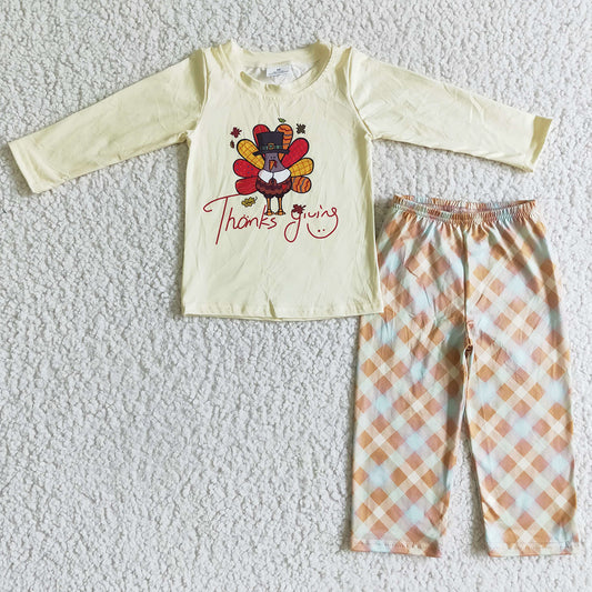 Thanksgiving Baby Boy Clothing Turkey Print Boys Outfits BLP0068