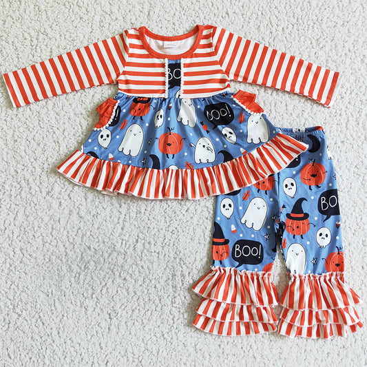 Halloween Pumpkin Ghost Baby Girls Clothes Set GLP0077