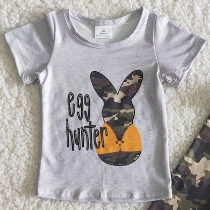 Hot Sale Toddler Boys Clothes Easter Bunny Boutique Kid Boys Clothing Egg Hunter Fashion Baby Boys Clothing Short Sleeve Pant Set B16-23