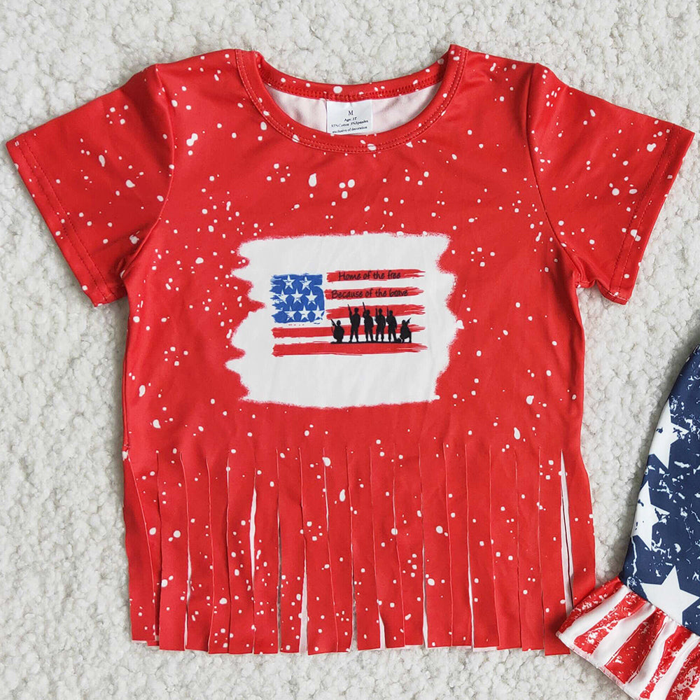 July 4th Baby Girls Clothes Boutique Kids Designer Clothes Summer Girls Outfits Wholesale C16-2