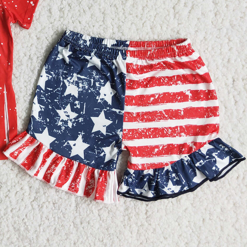 July 4th Baby Girls Clothes Boutique Kids Designer Clothes Summer Girls Outfits Wholesale C16-2