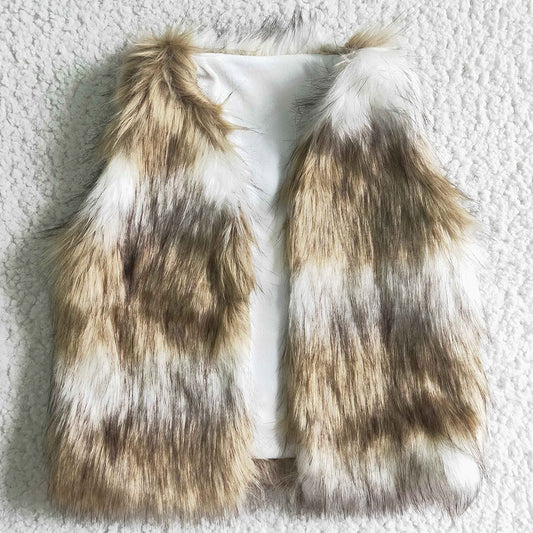 Boutique Baby Girls Fur Vest Fashion High Quality Girls Vest VE0001