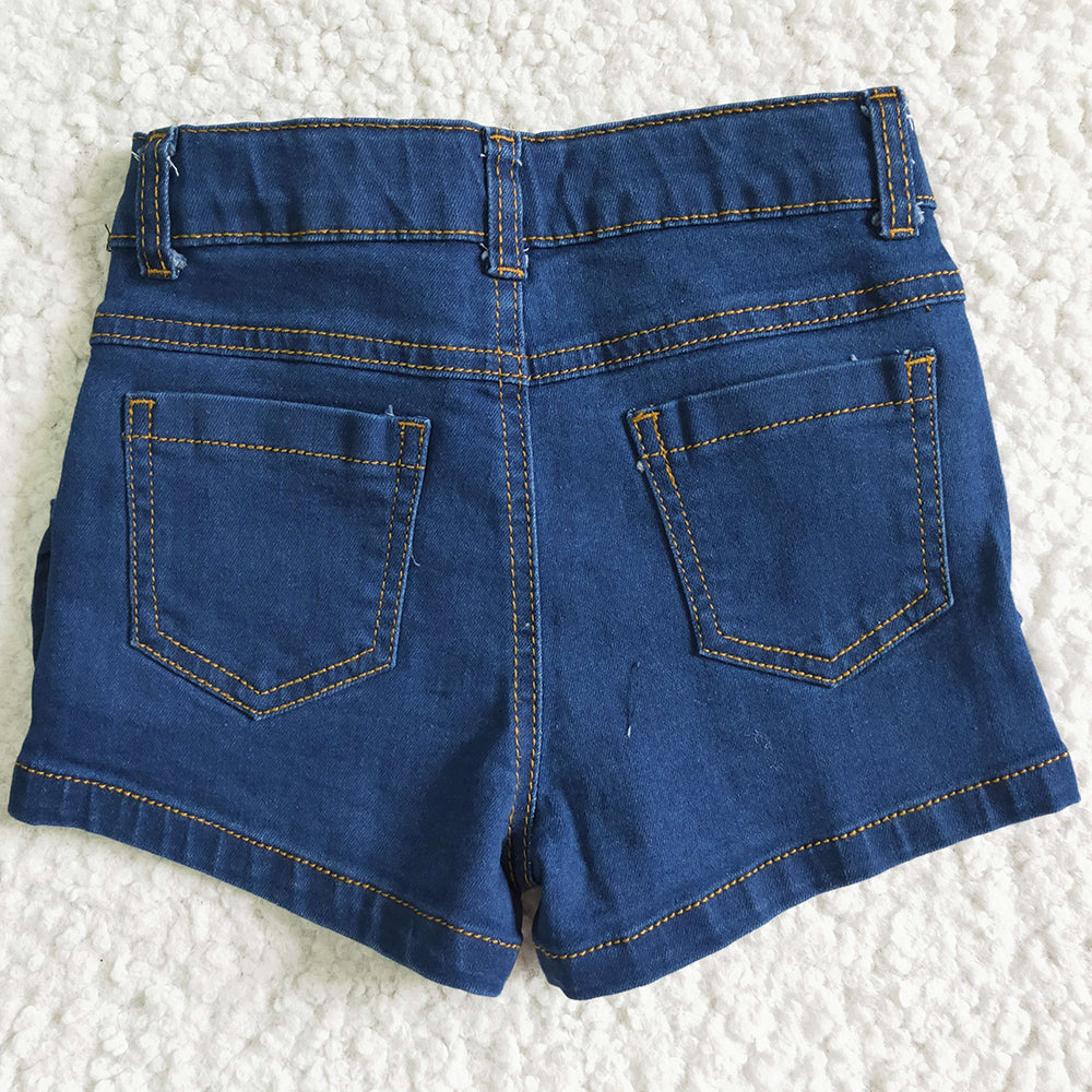 New Fashion Baby Girls Jeans Shorts Blue Summer Girls Shorts Jeans Toddler Girls Denim Boutique Kids Denim SS0014